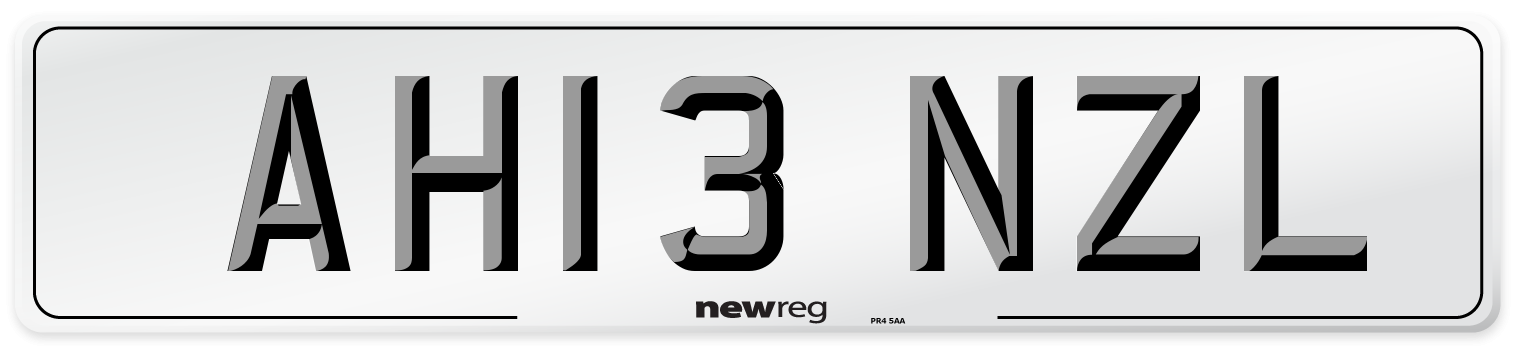 AH13 NZL Number Plate from New Reg